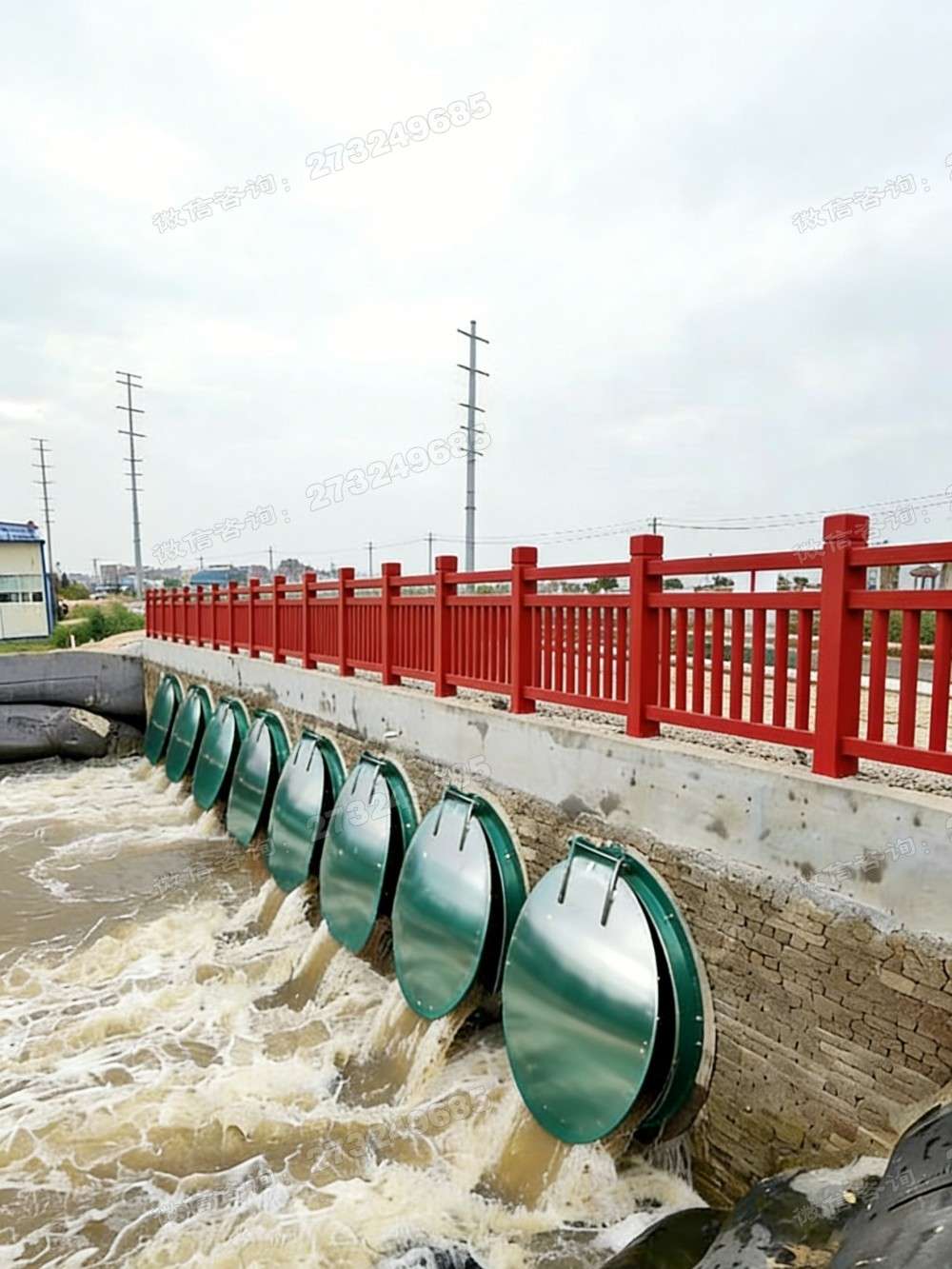 多联绿色铸铁拍门