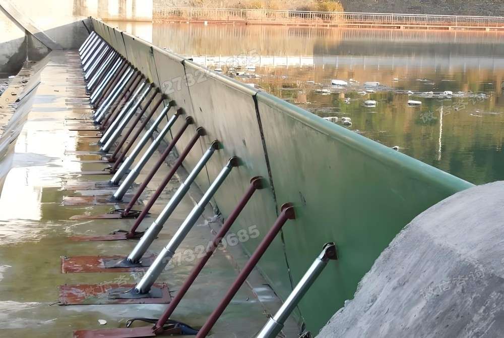 玉门湿地公园液压景观钢坝